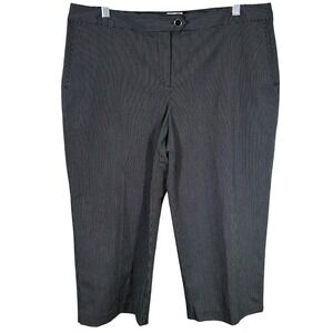 IZOD PerformX Womens Black Pinstripe Stretch Cropped Pants Size 14  Golf